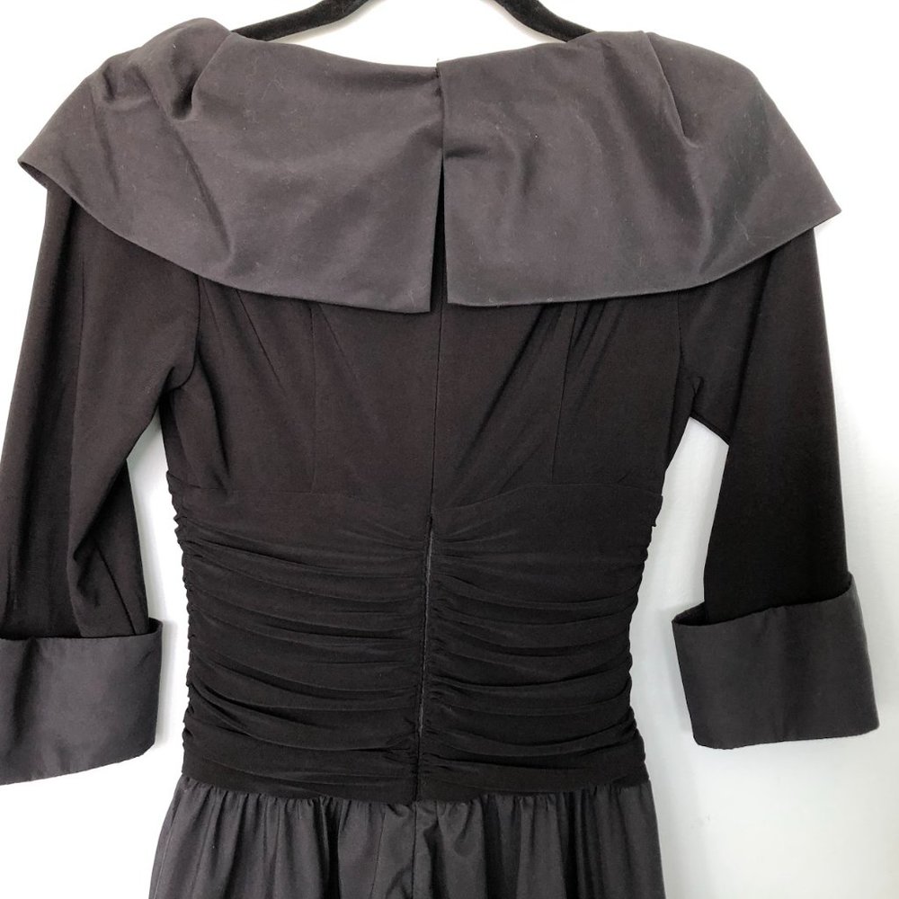 Eliza J Black Taffeta Evening Dress, midi length, size 4 - Picture 7 of 10